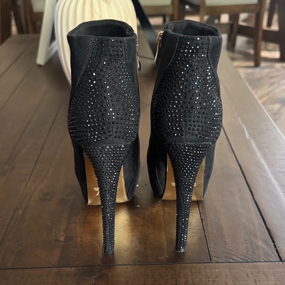 bebe Black Studded Ankle Booties - Picture 3 of 4